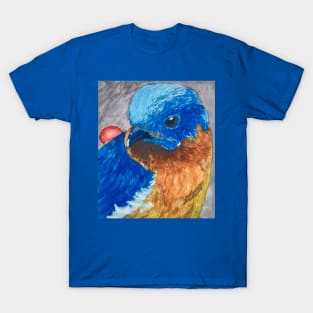 Blue Bird Watercolor Painting T-Shirt